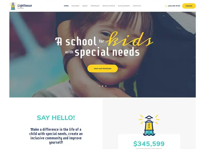 Mercusuar |  Tema WordPress Sekolah untuk Anak Berkebutuhan Khusus