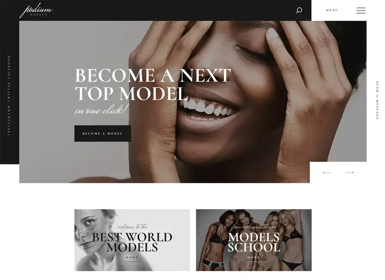 Podium |  Thème WordPress pour agence de mannequins
