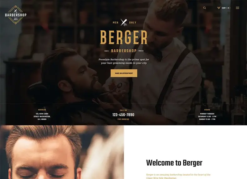 berger |  Tema WordPress Salon Rambut & Tato