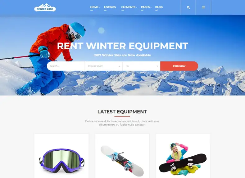 WinterZone - Thème WordPress pour le ski et les sports d'hiver