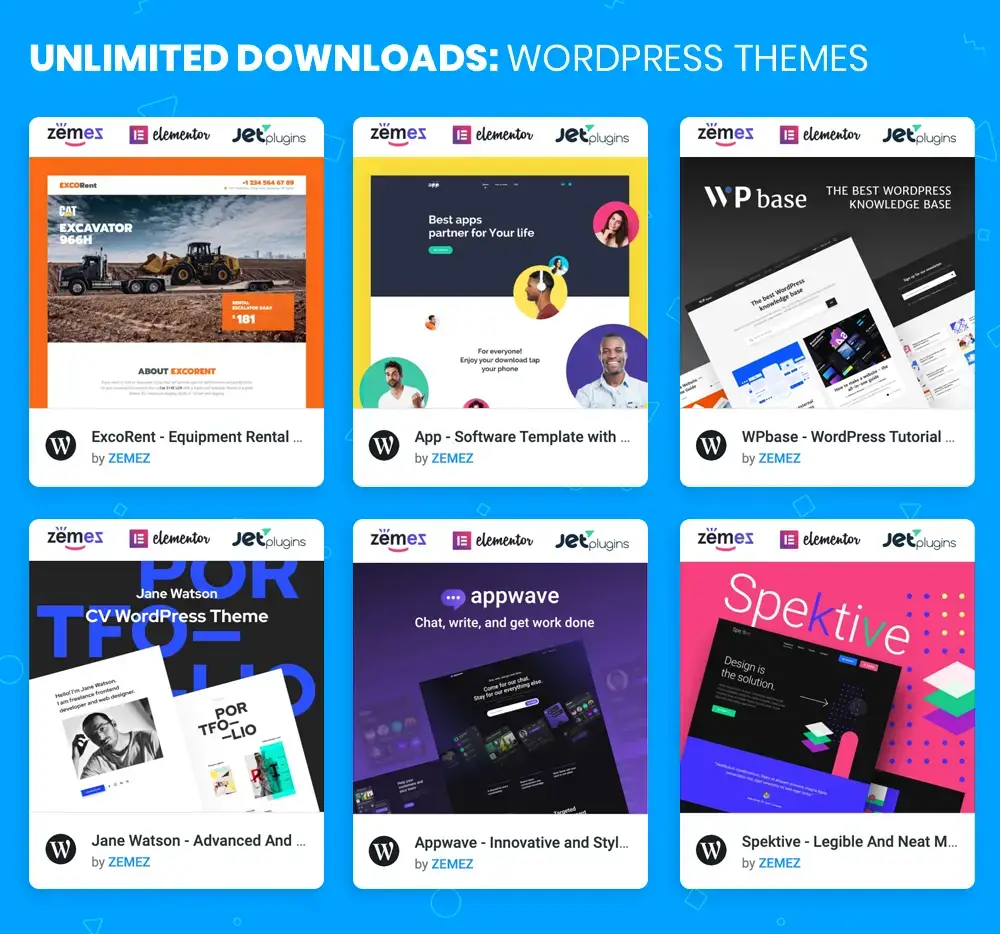 Downloads ilimitados de temas WordPress