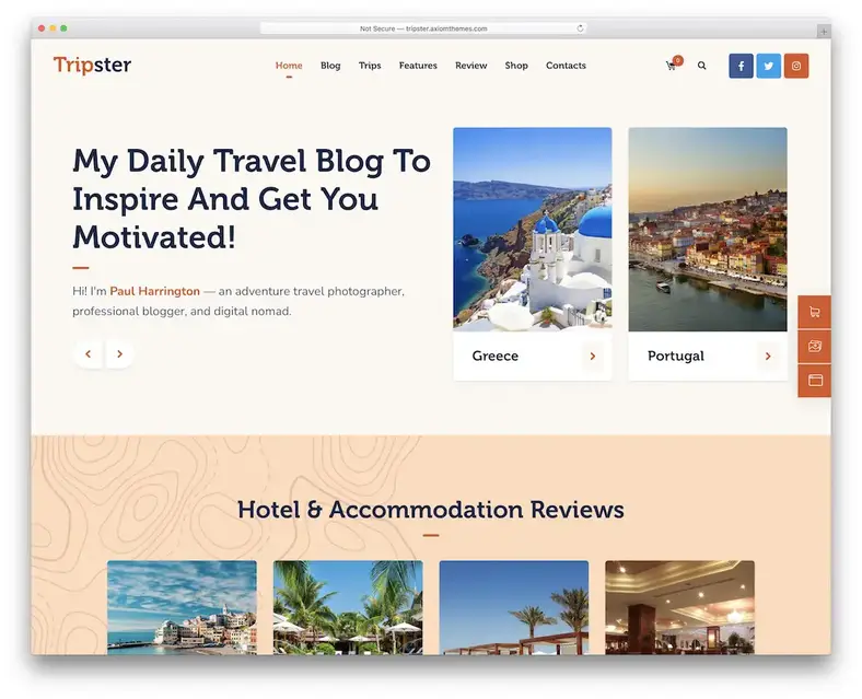 tema de viagem wordpress tripster