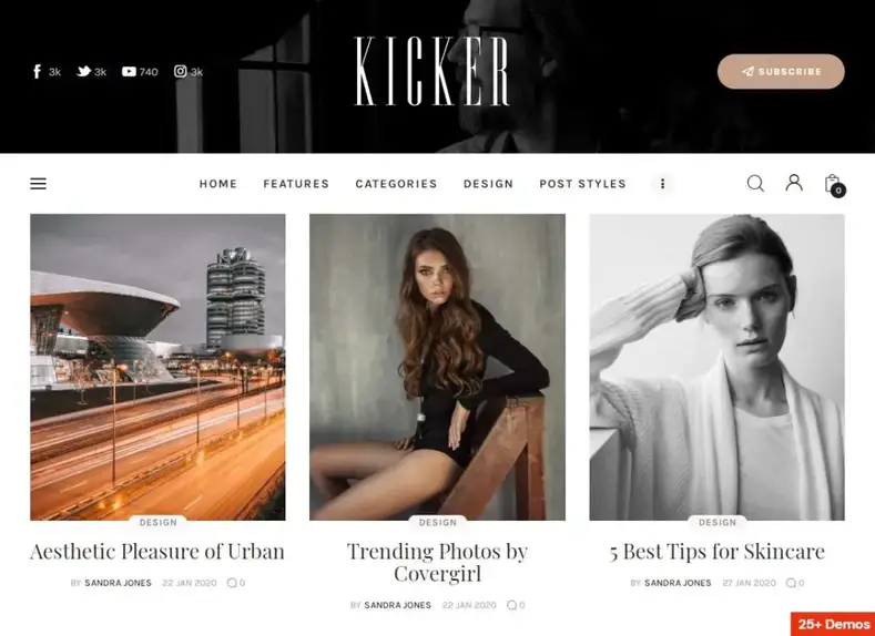 Kicker - Tema WordPress Majalah Blog Serbaguna