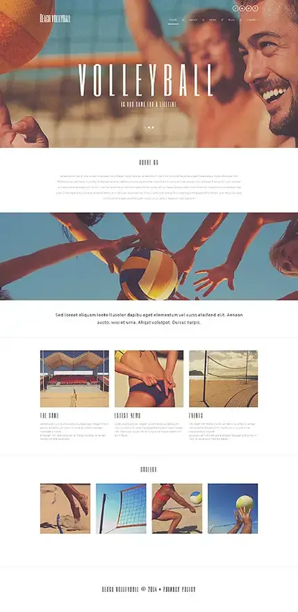 Tema WordPress Clube de Voleibol de Praia