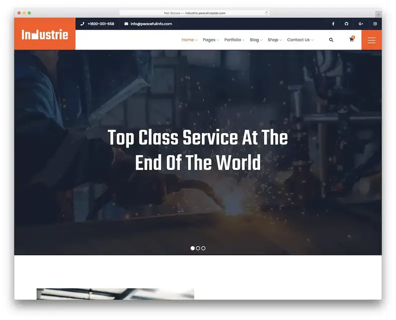 thème wordpress de l'industrie