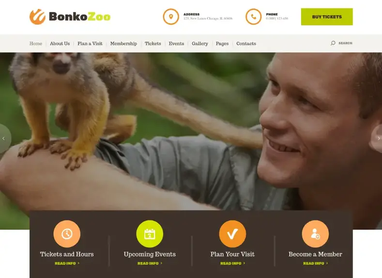 bonko |  Tema WordPress Safari e Zoológico