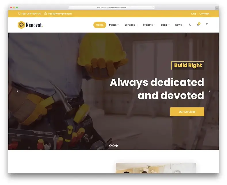 modèle de site Web d'électricien rénover