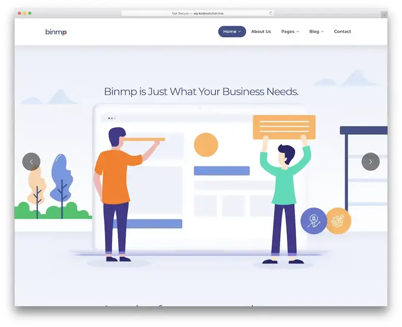 tema do wordpress da vitrine do aplicativo binmp