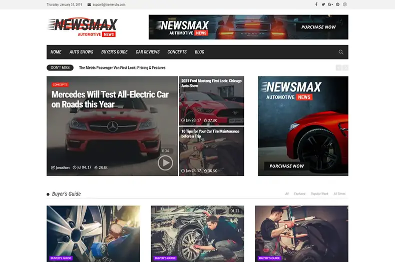 thèmes wordpress du magazine newsmax cars