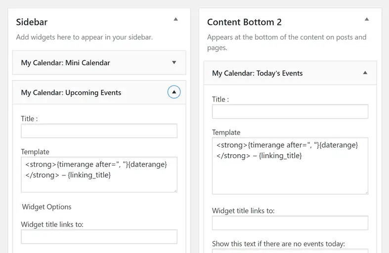 Demo del widget evento
