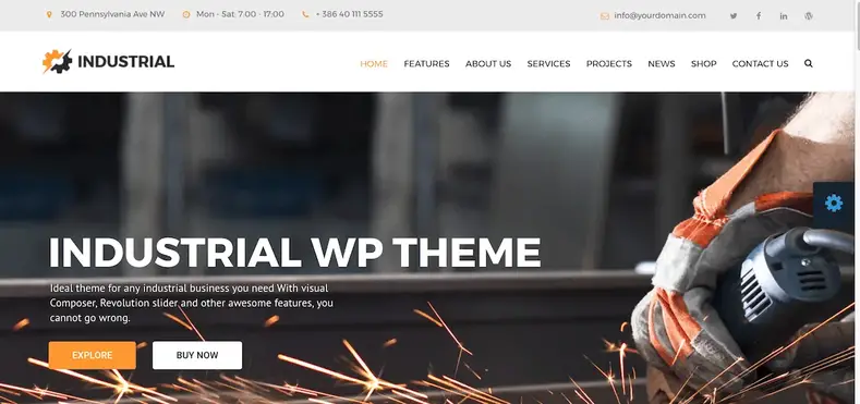 Industrial - Fábrica, Indústria, Manufatura, Tema WordPress