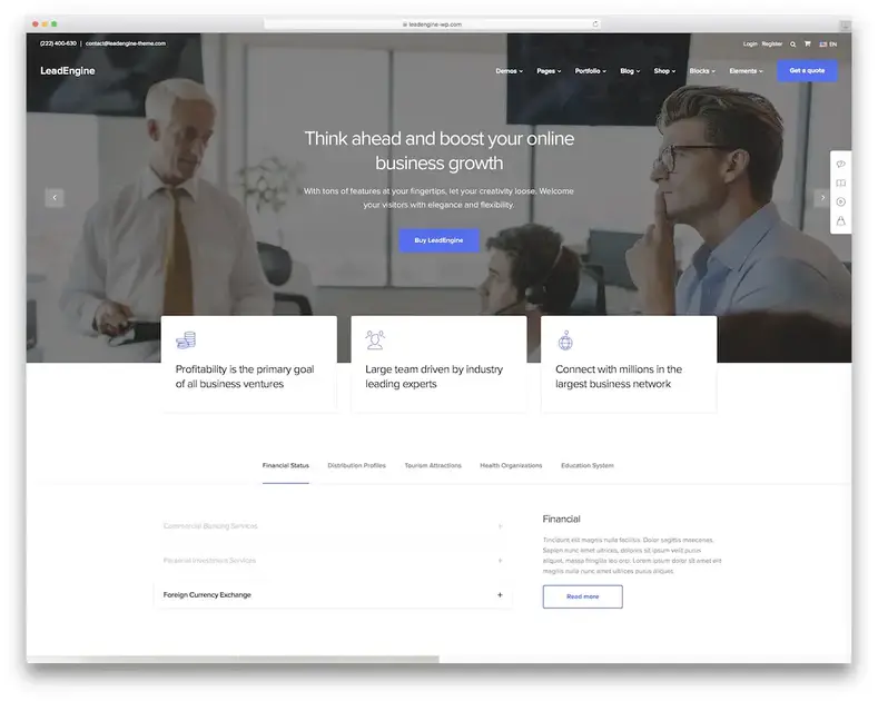 thème wordpress pour petites entreprises par leadengine