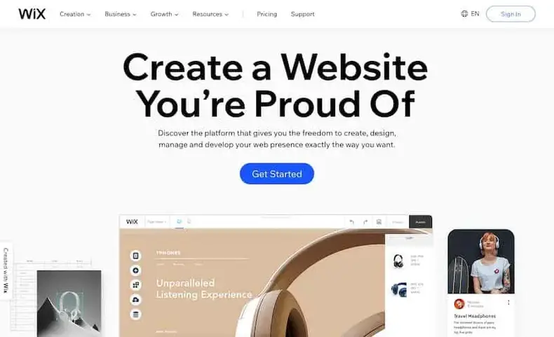 Wix - Plataforma de Construtor de Sites
