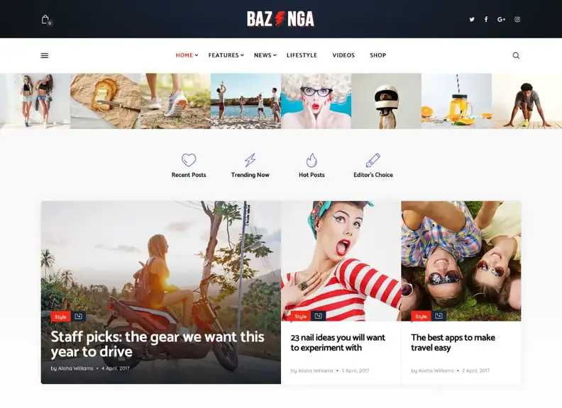 Bazinga |  Viral dergiler ve bloglar için WordPress teması
