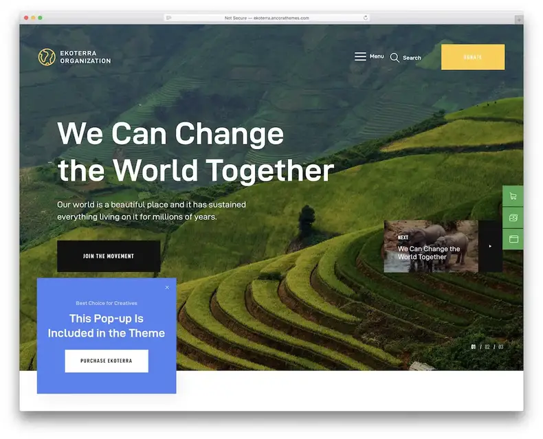 thème wordpress écologie environnementale ekoterra
