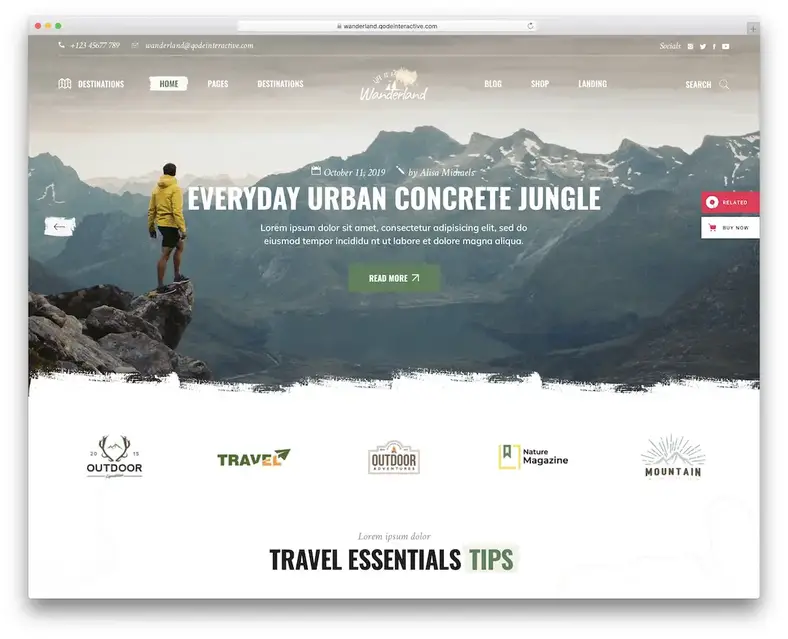 tema de viagem para wordpress wanderland