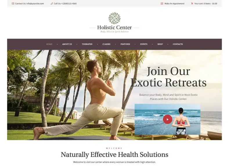 Pusat Holistik |  Tema WordPress Kesehatan & Spa