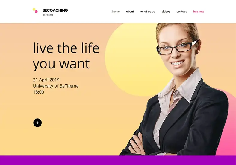 BeTheme - Tema WordPress de Coaching de Negócios Multiuso