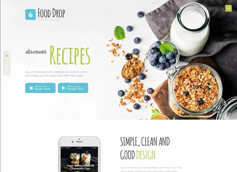 Food Drop - Tema WordPress de aplicativo móvel para pedidos e entrega de alimentos