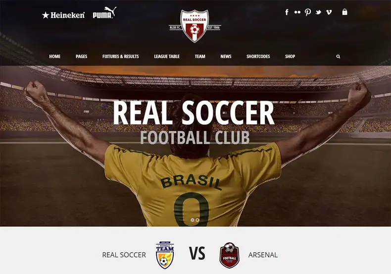 Thème WordPress Real Soccer Baseball