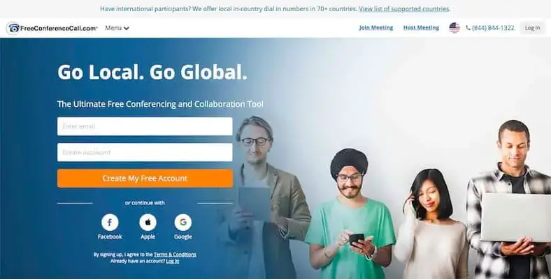 FreeConferenceCall - منصة مجانية للمكالمات الجماعية