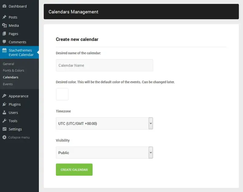 Crea un evento del calendario
