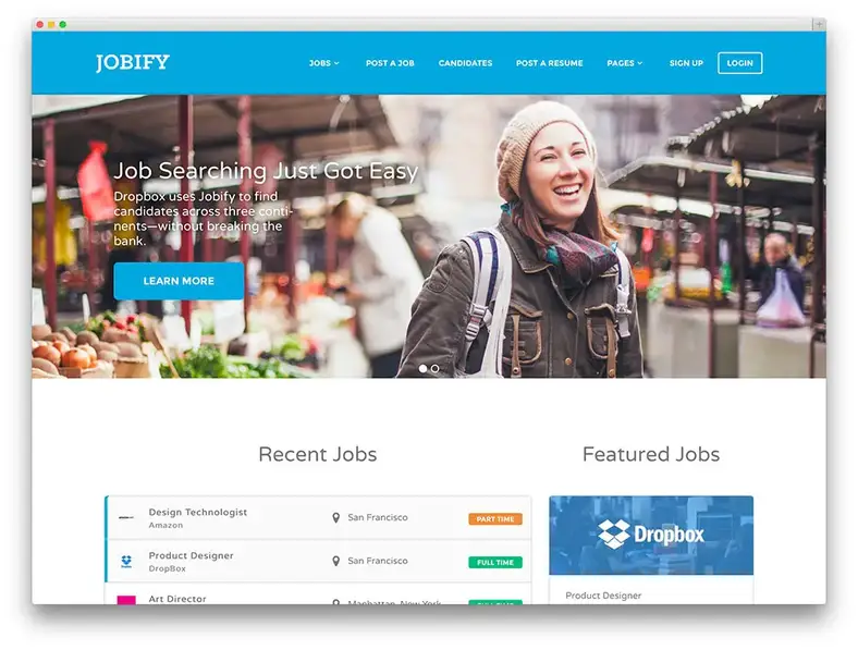 jobify - tema de quadro de empregos mais popular