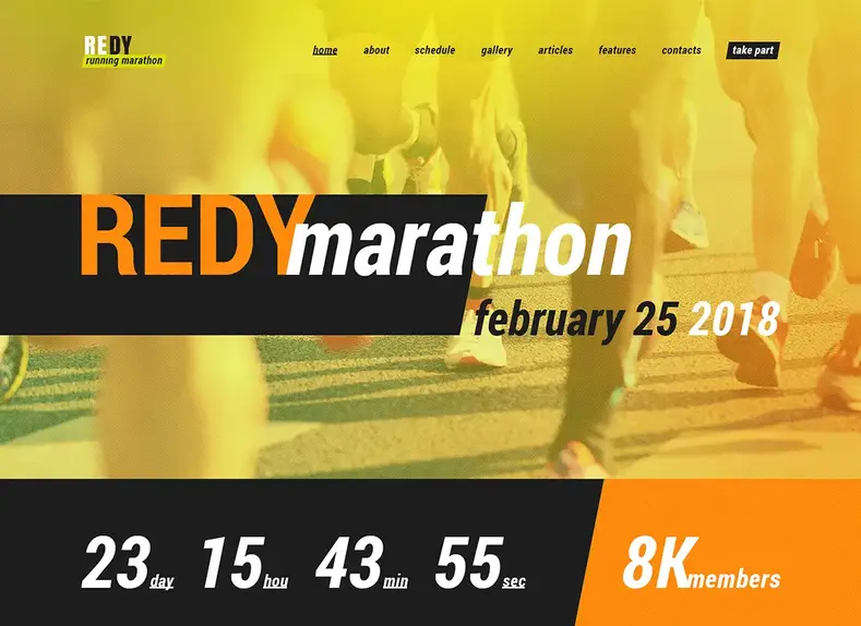 Redy |  Thème WordPress Marathon et Sports