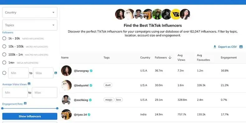 Daftar influencer TikTok