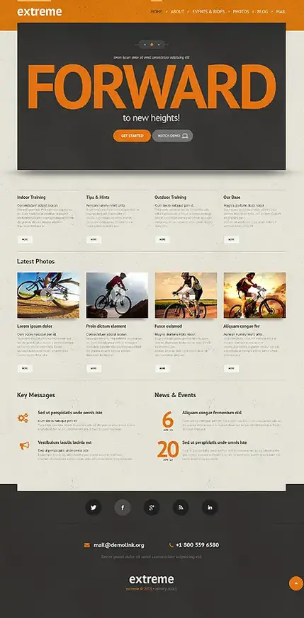Tema WordPress responsivo para esportes radicais