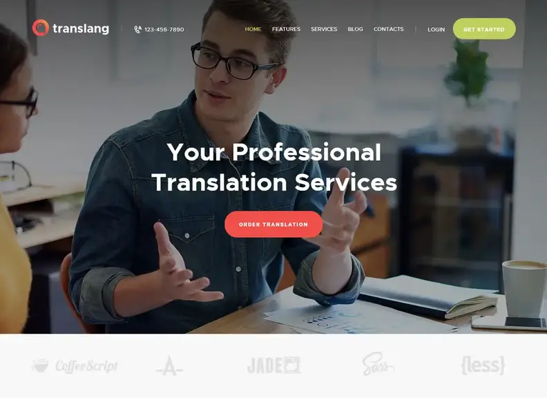 lingua trans |  Servizi di traduzione e corsi di lingua Tema WordPress