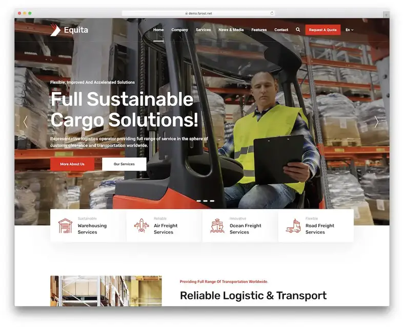 tema wordpress di equita logistica