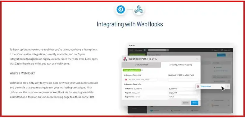 Unbounce التكامل مع WebHooks