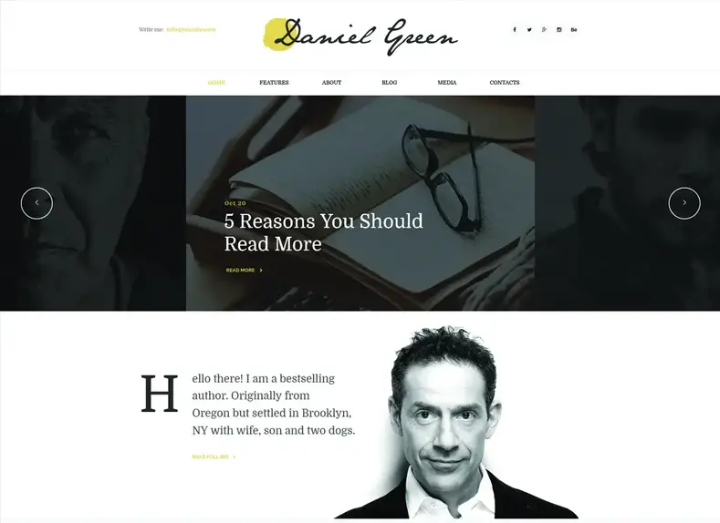 Daniel Vert |  Blog pour écrivains et journalistes avec le thème WordPress pour librairie
