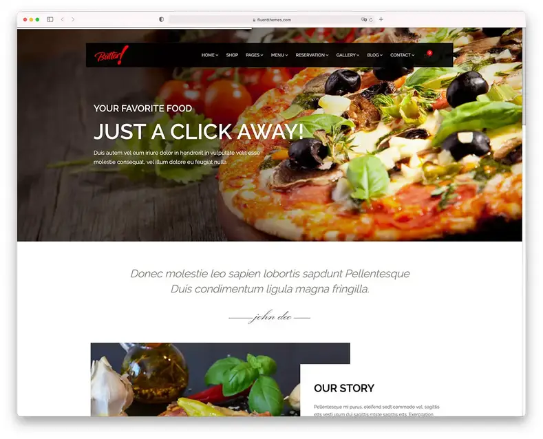 tema WordPress pizza mentega