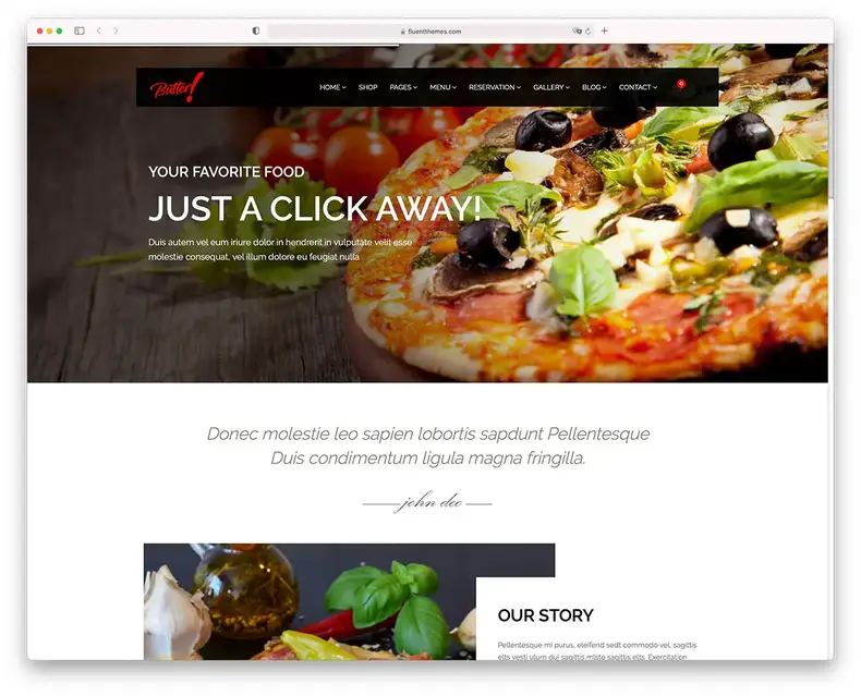 Thème WordPress pizza au beurre
