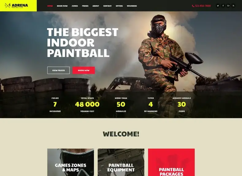 Adrenalina |  Tema WordPress Airsoft Club e Paintball