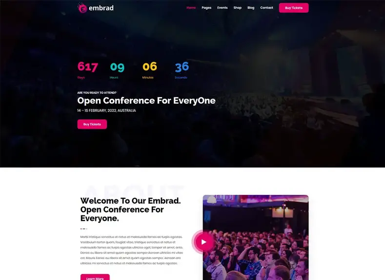 Abbraccio |  Tema WordPress per eventi e conferenze