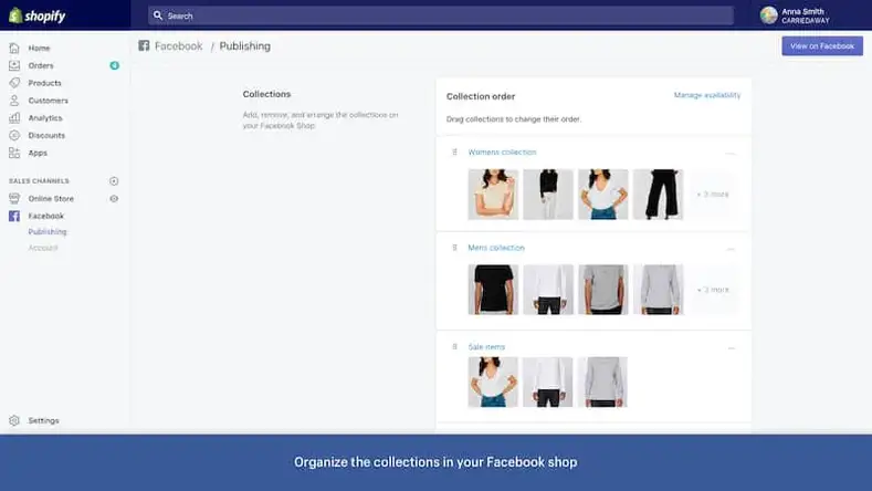 Shopify Facebook Comprar produto