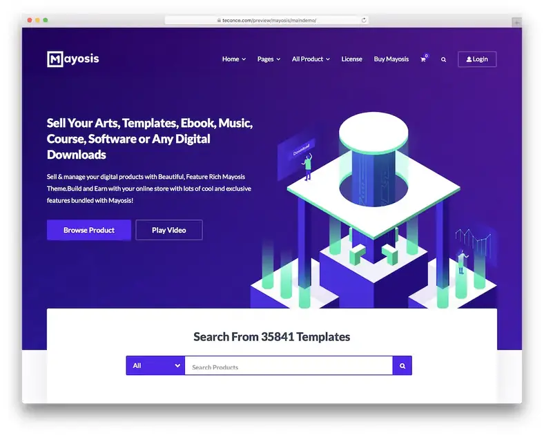 tema wordpress mayosis vendendo produtos digitais