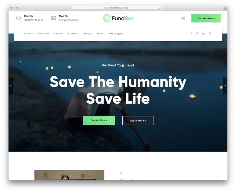 barra de fundos crowdfunding tema wordpress