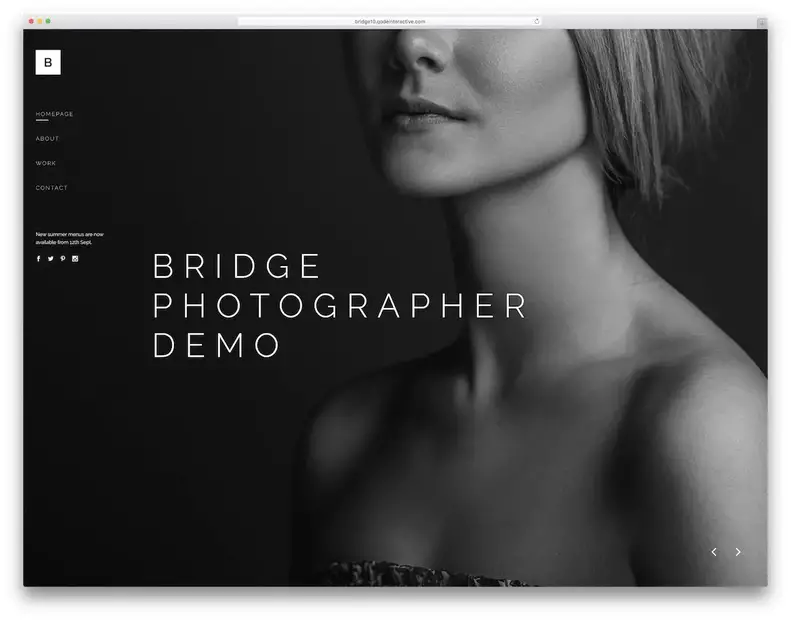 tema wordpress bridge per i fotografi