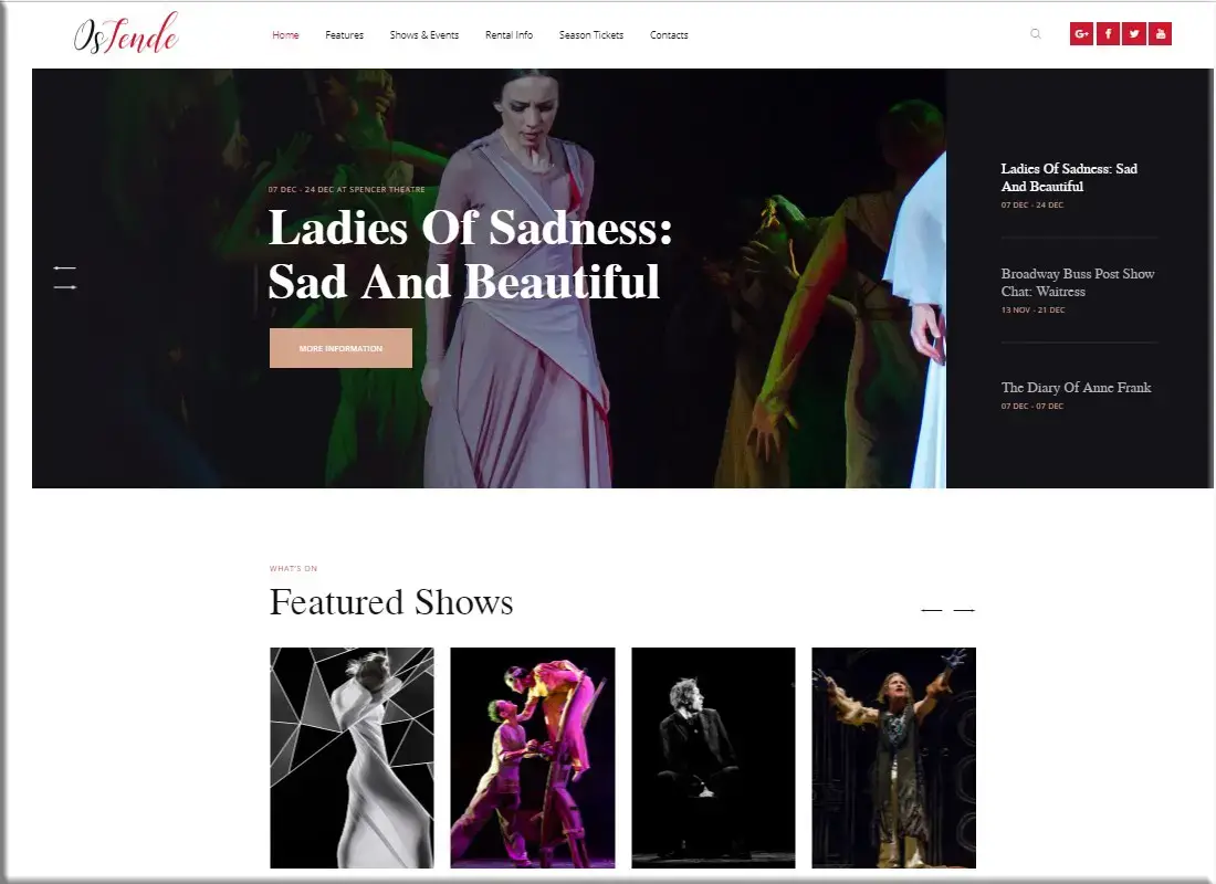 Os Tende |  Tema WordPress Teatro