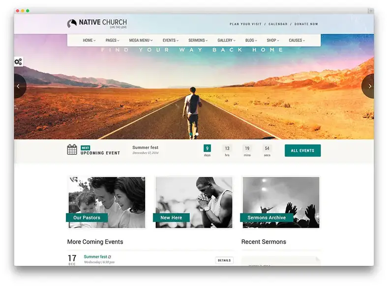 tema wordpress nativo da igreja vintage