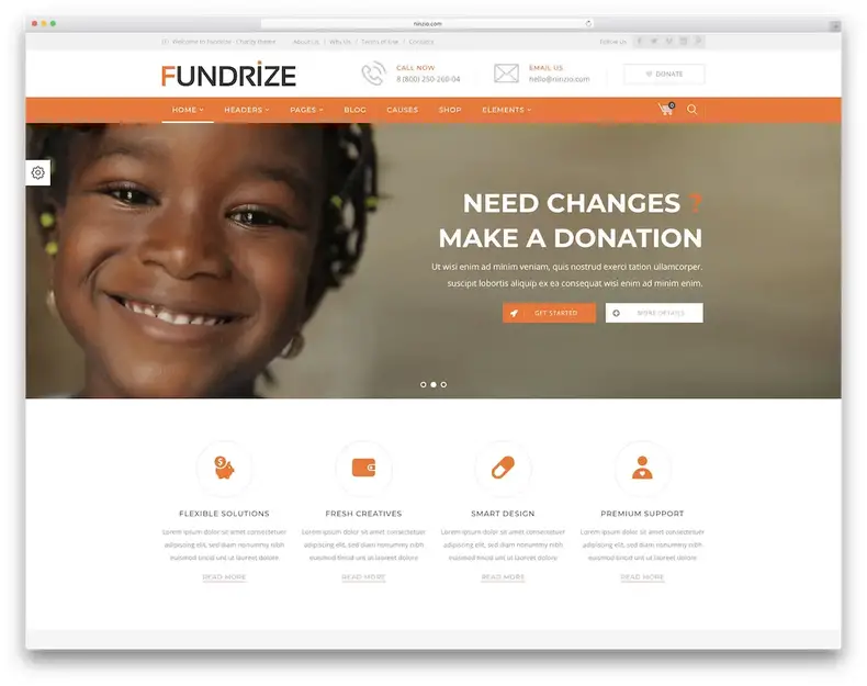 Financer le don et le thème wordpress de charité