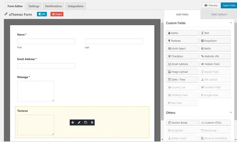 Interface WeForm