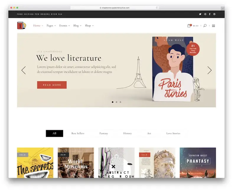 capítulo um tema da livraria wordpress