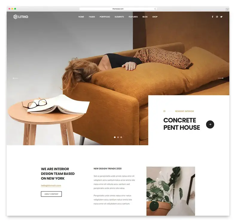 thème wordpress de design d'intérieur lito