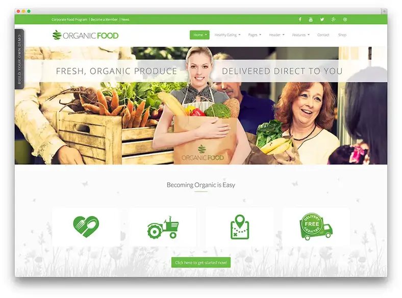 comida orgânica - tema desenvolvido por woocommerce