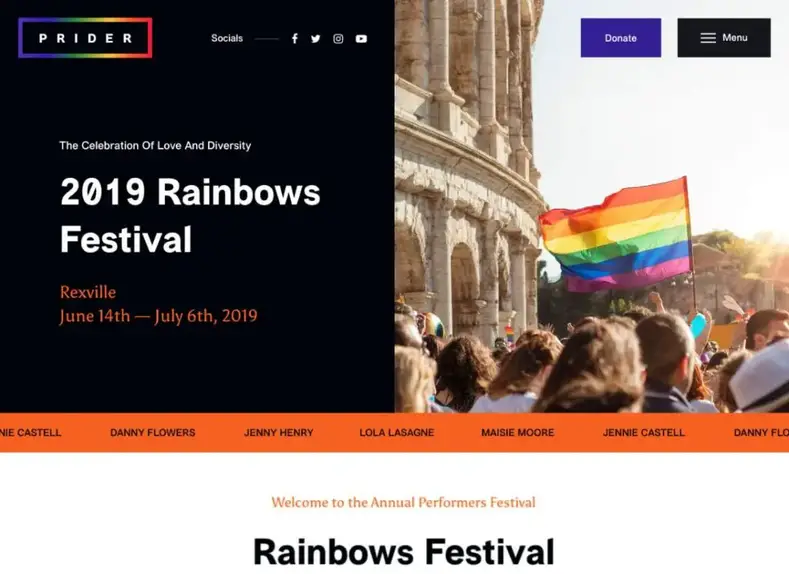 Kebanggaan |  Tema WordPress Festival Hak LGBT & Gay + Bar